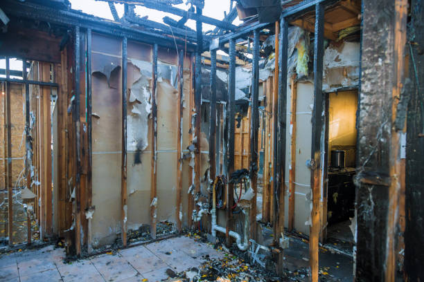 Professional Fire Damage Restoration technician working in Vinton, LA